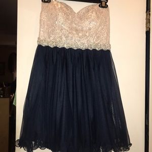 Pink and Navy Blue Dress